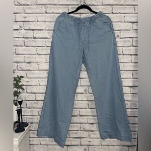 Fashion Nova Blue and White Striped Pants